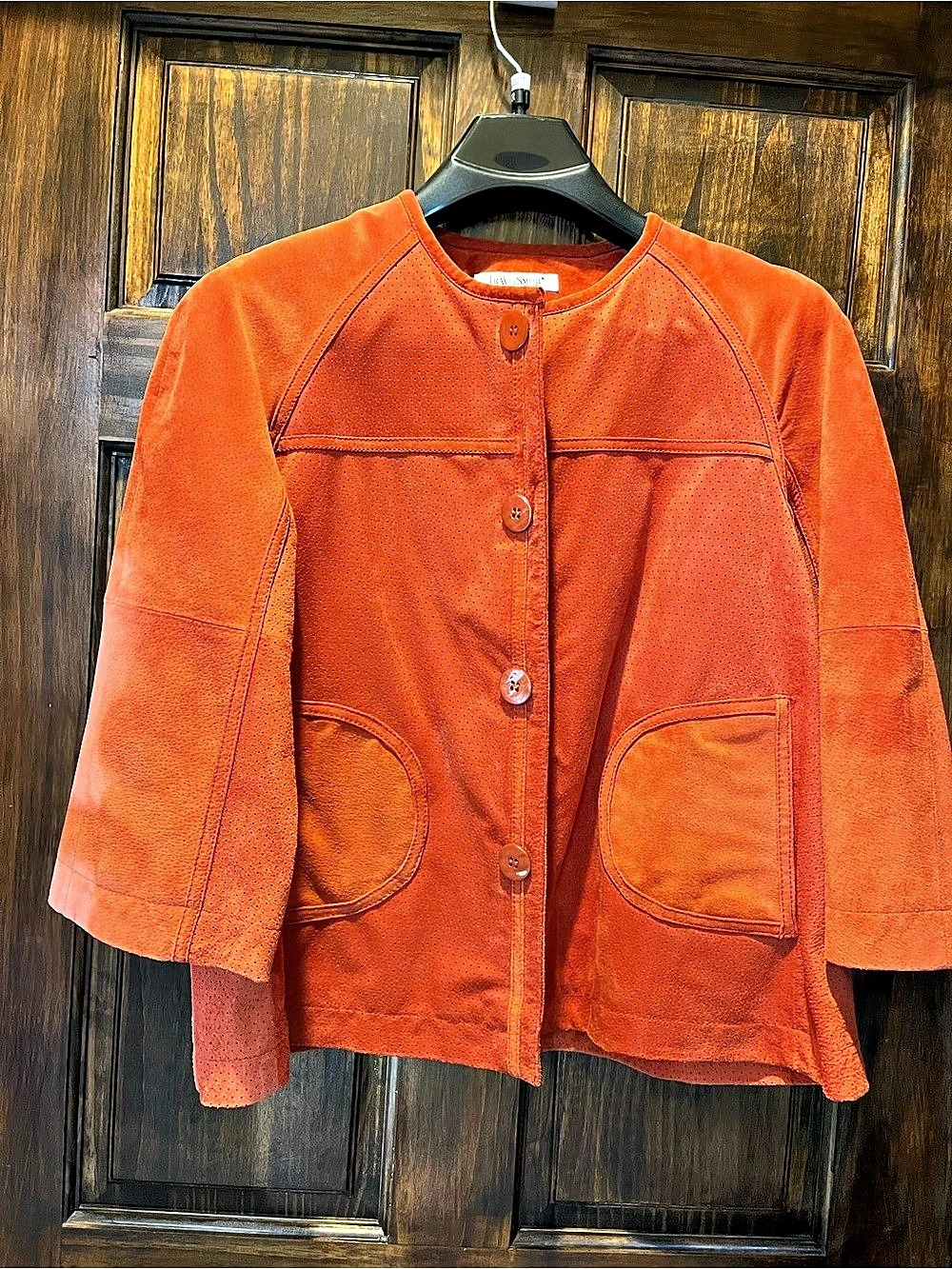 TravelSmith Leather Jacket in Orange Size Large Like New